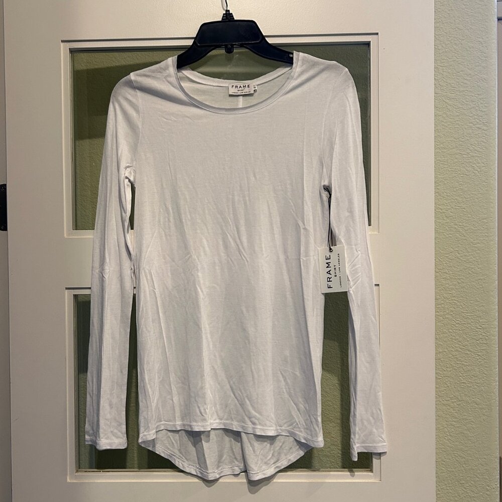 *NWT* FRAME Long Sleeve White T Shirt Tops in XS & S